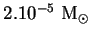 $2.10^{-5} \textrm{M}_{\odot}$
