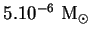 $5.10^{-6} \textrm{M}_{\odot}$